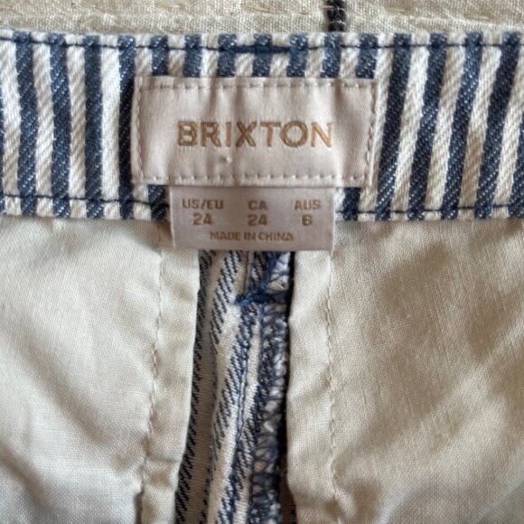 Brixton Railroad Stripe Straight Leg Jeans | Size 24 - Picture 8 of 13